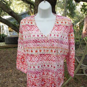 Lara Lane Beaded sparkle accent womans Size large top
